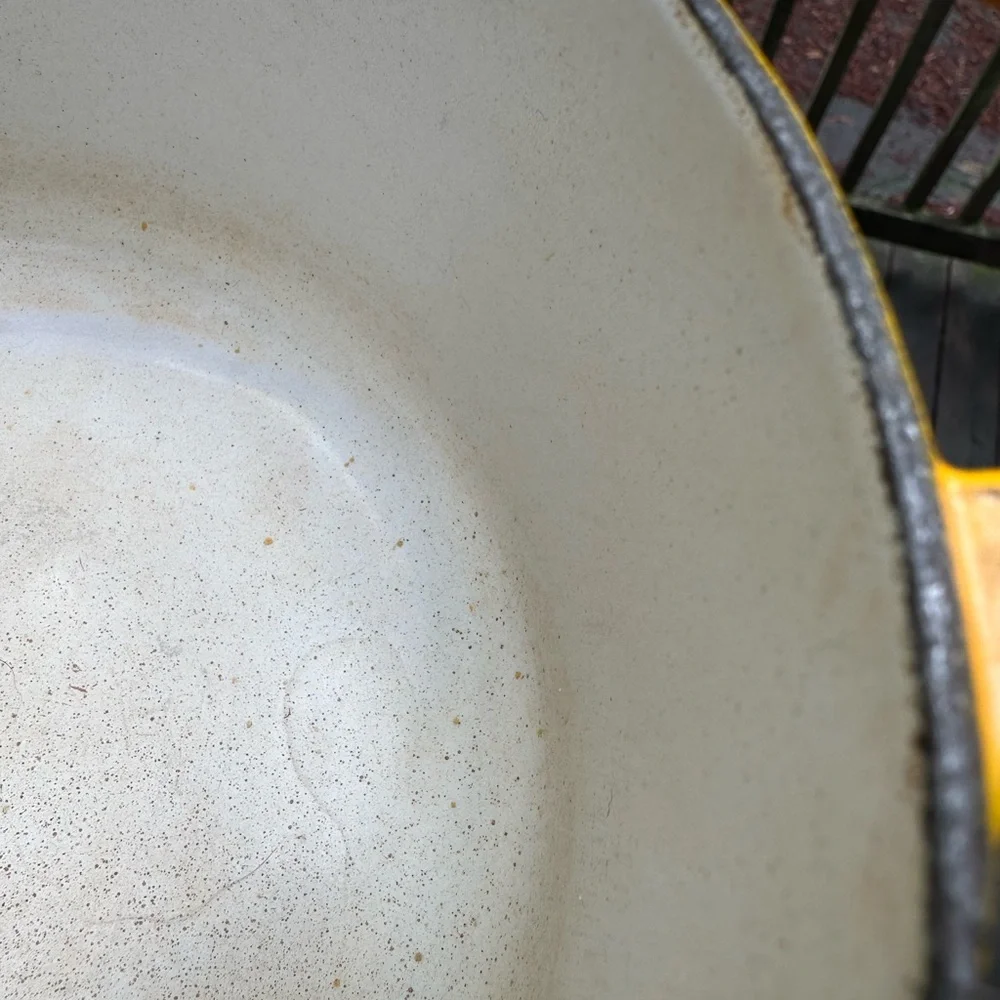 Vintage Marigold Le Creuset Dutch Oven, 2-Quart Enameled Cast Iron